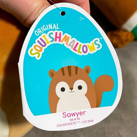 ✨RARE✨ 8” Sawyer the Squirrel Squishmallow BNWT - Picture 3 of 3